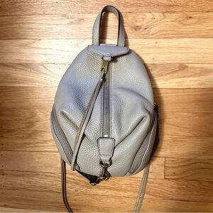 Rebecca Minkoff Convertible Mini Julian Leather Backpack (Gray/Grey) Color